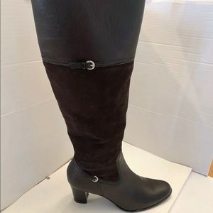 Talbots Brown Leather Suede Heel Boots